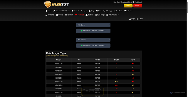 Security scan screenshot of https://xn--12cacubcj2a0hrabcw5sla2aic0ec1l0hma0n4a.net/desktop/data/dragontiger?m=5