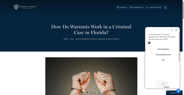 Security scan screenshot of https://carlsonmeissner.com/blog/how-do-warrants-work-in-a-criminal-case-in-florida/