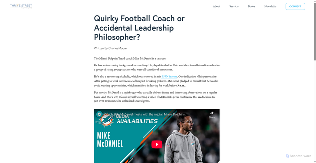 Security scan screenshot of https://www.thrivestreetadvisors.com/blog/quirky-football-coach-or-accidental-leadership-philosopher