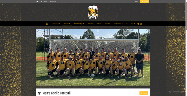 Security scan screenshot of https://baltimoregaa.com/mens-gaelic-football