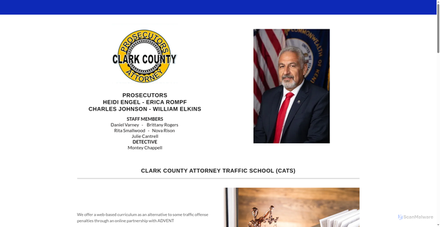 Security scan screenshot of https://clarkcountyattyky.gov/