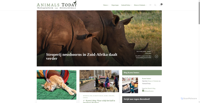 Security scan screenshot of https://animalstoday.nl