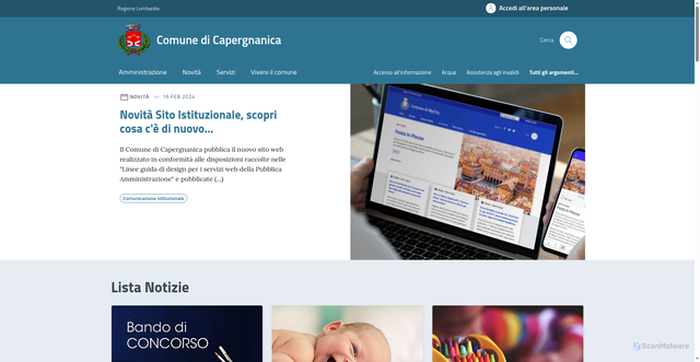 Security scan screenshot of https://www.comune.capergnanica.cr.it