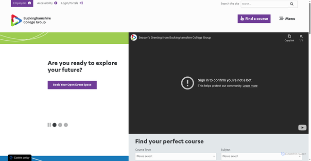 Security scan screenshot of https://www.amersham.ac.uk/