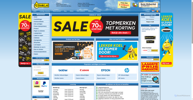 Security scan screenshot of https://123inkt.nl
