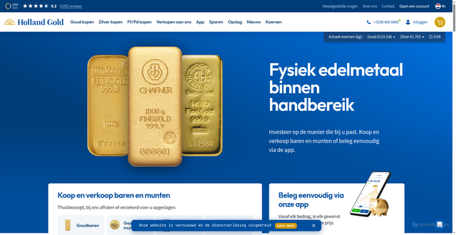 Security scan screenshot of https://hollandgold.nl