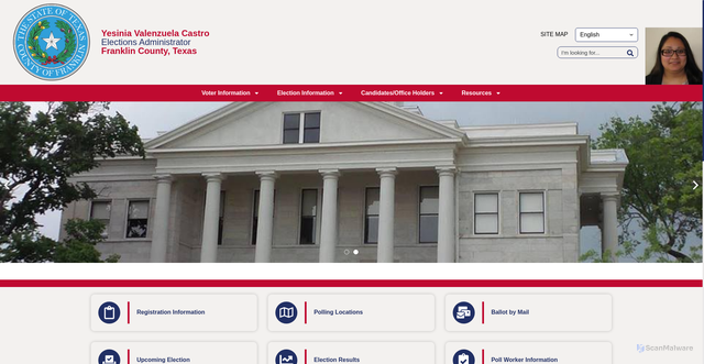 Security scan screenshot of https://franklincountytxelections.gov/