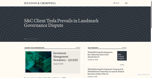 Security scan screenshot of https://sullcrom.com