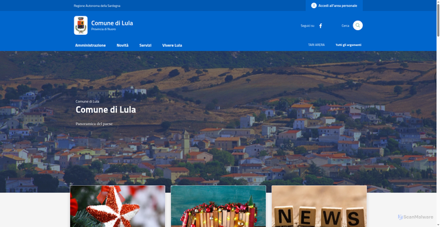 Security scan screenshot of https://www.comune.lula.nu.it/