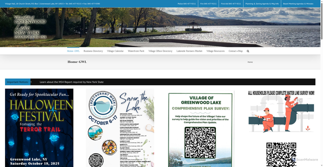 Security scan screenshot of https://villageofgreenwoodlake.gov/