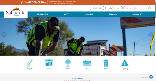 Security scan screenshot of https://sahuaritaaz.gov/