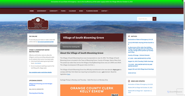 Security scan screenshot of https://www.sbgny.gov/