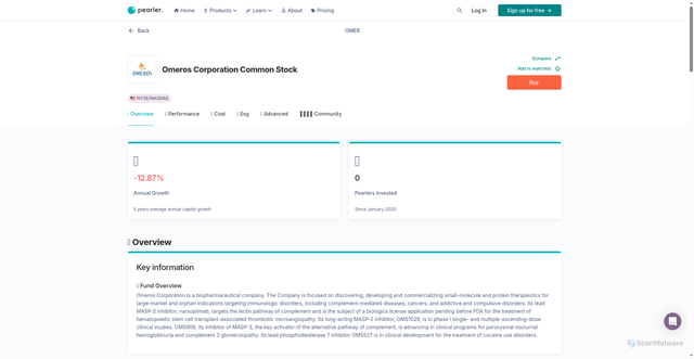 Security scan screenshot of https://pearler.com/share/US/OMER