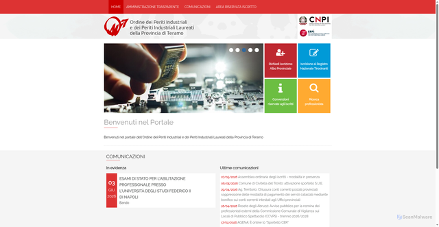 Security scan screenshot of https://www.peritindustrialiteramo.it