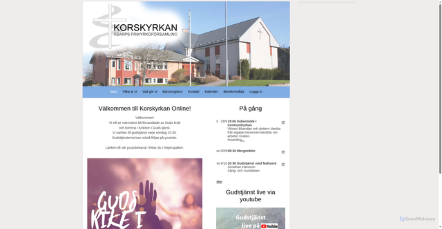 Security scan screenshot of https://korskyrkanasarp.se