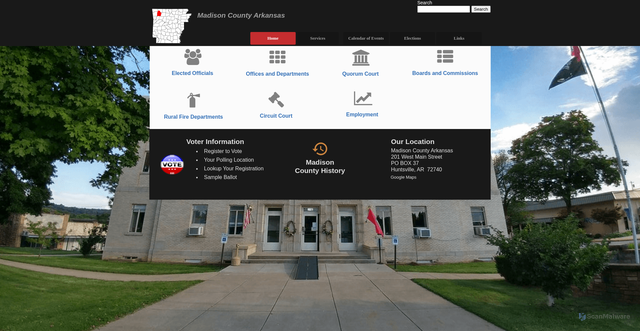 Security scan screenshot of https://madisoncountyar.gov/