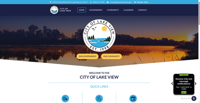 Security scan screenshot of https://www.lakeviewalabama.gov/