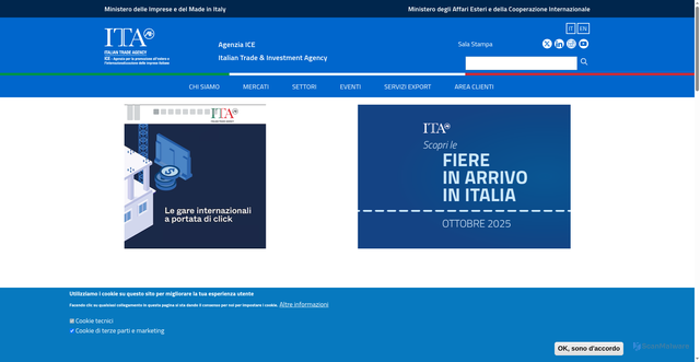 Security scan screenshot of https://www.ice.it/it