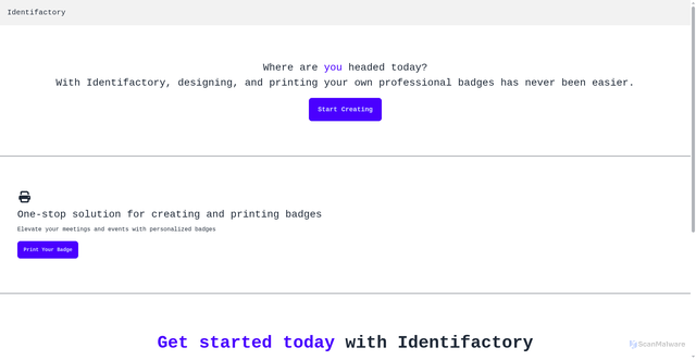 Security scan screenshot of http://identifactory.pages.dev/