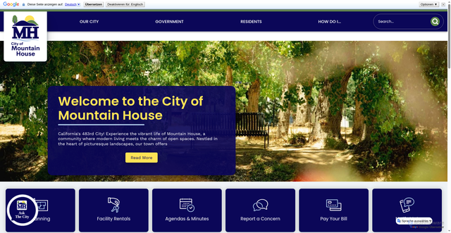 Security scan screenshot of https://www.mountainhouseca.gov