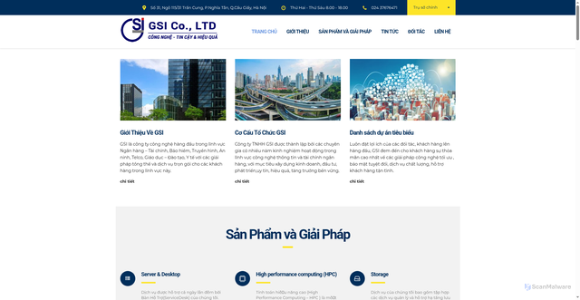 Security scan screenshot of https://www.gsi.net.vn