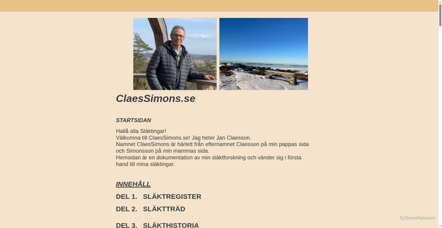 Security scan screenshot of https://claessimons.se