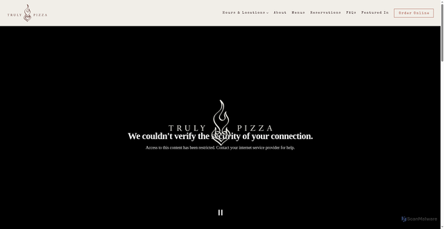 Security scan screenshot of https://www.trulypizza.com/