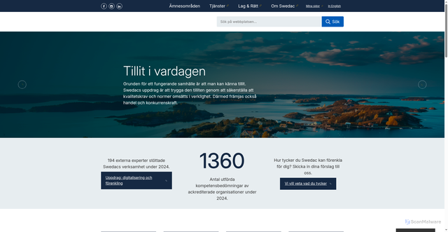 Security scan screenshot of https://www.swedac.se/