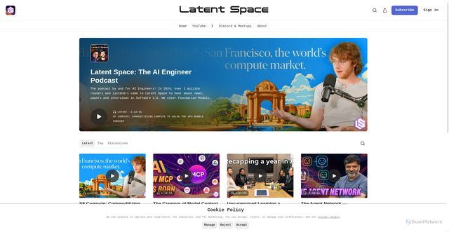 Security scan screenshot of https://www.latent.space/podcast
