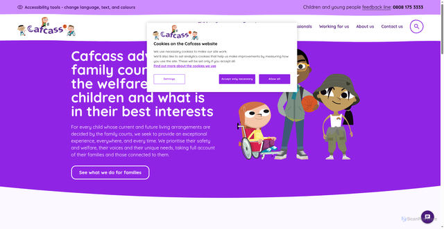 Security scan screenshot of https://www.cafcass.gov.uk/