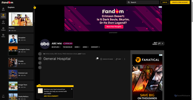 Security scan screenshot of https://abc.fandom.com/wiki/General_Hospital