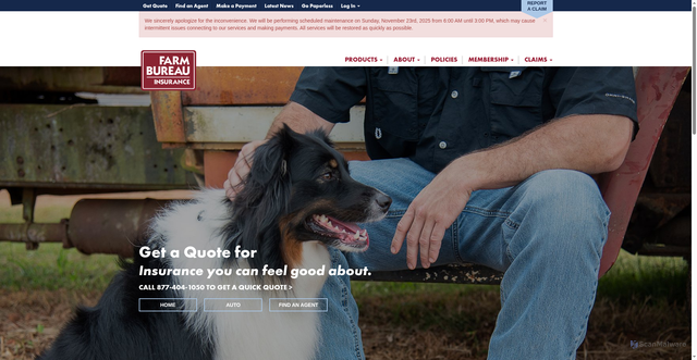 Security scan screenshot of https://www.gfbinsurance.com/