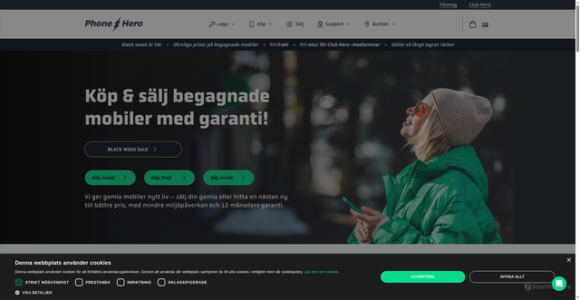 Security scan screenshot of https://phonehero.se/