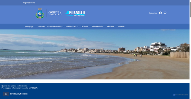 Security scan screenshot of https://www.comune.pozzallo.rg.it/hh/index.php
