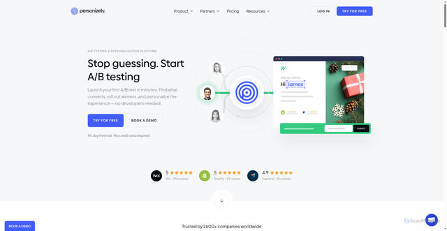Security scan screenshot of https://www.personizely.net/