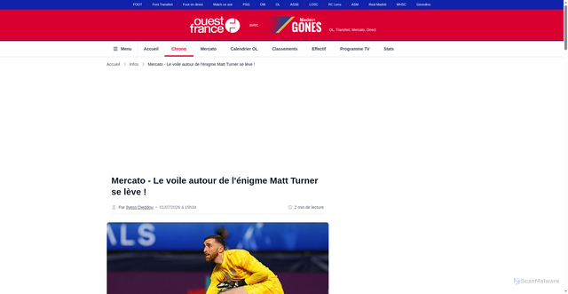 Security scan screenshot of https://madeingones.ouest-france.fr/mercato-ol/article-mercato-le-voile-autour-de-l-enigme-matt-turner-se-leve-529652.html