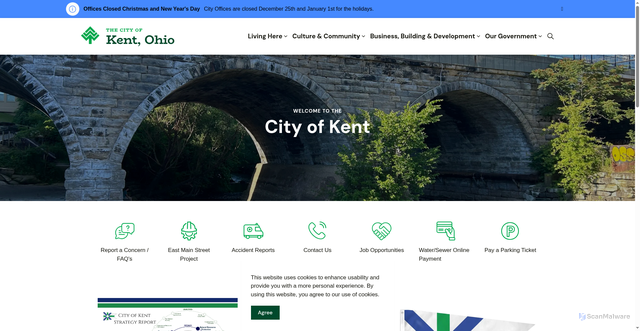 Security scan screenshot of https://www.kentohio.gov/