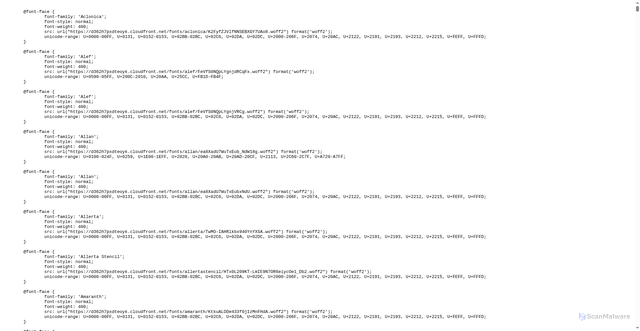 Security scan screenshot of https://fonts.popt.in/