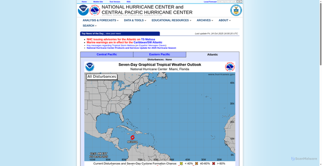 Security scan screenshot of https://www.nhc.noaa.gov/