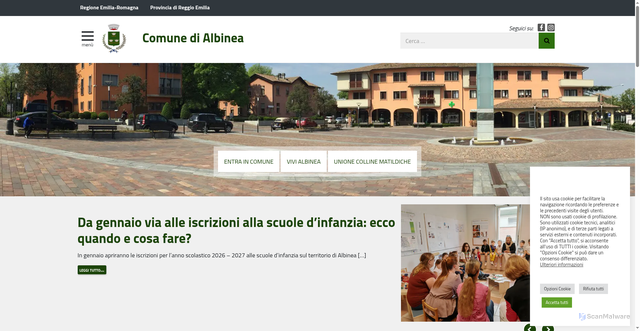 Security scan screenshot of https://www.comune.albinea.re.it/