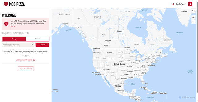 Security scan screenshot of https://orders.modpizza.com
