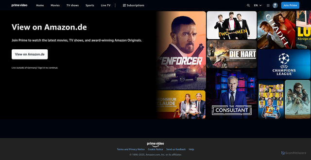 Security scan screenshot of https://www.primevideo.com/