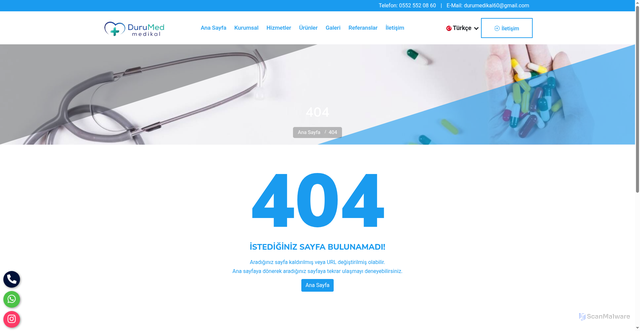 Security scan screenshot of https://durumedmedikal.com/durumed-silivri