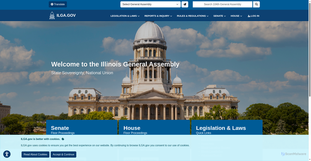 Security scan screenshot of https://ilga.gov/
