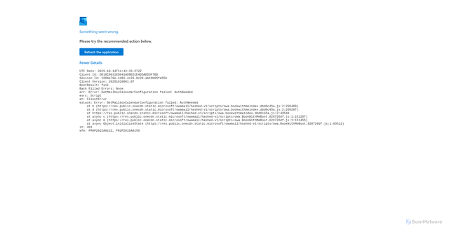 Security scan screenshot of https://outlook.office.com/bookwithme/me