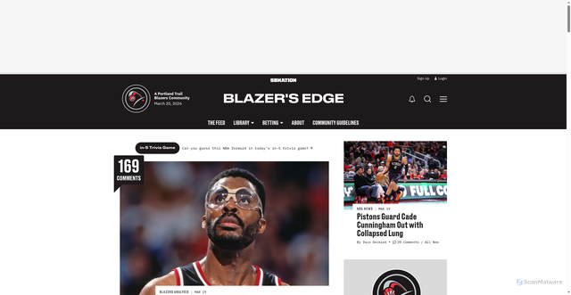 Security scan screenshot of https://platform.blazersedge.com