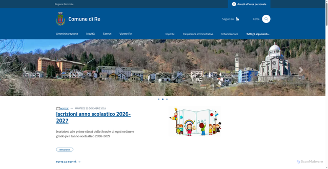 Security scan screenshot of https://www.comune.re.vb.it/