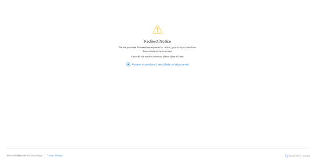 Security scan screenshot of https://sandbox-1.reactblade.portal.azure.net.mcas.ms
