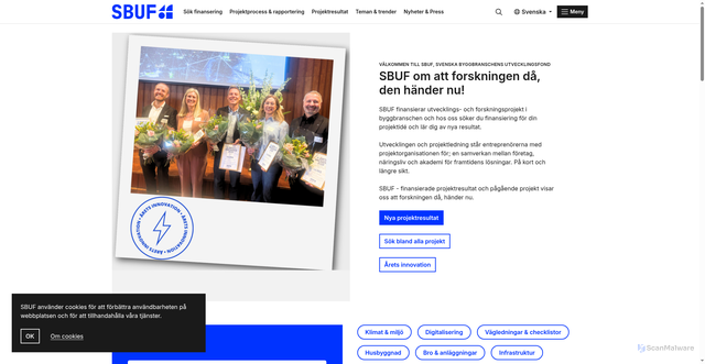 Security scan screenshot of https://sbuf.se