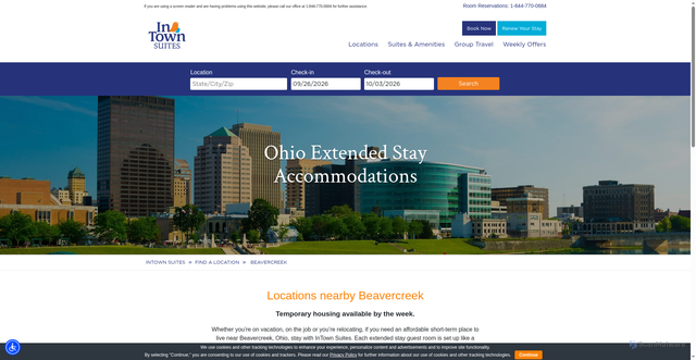 Security scan screenshot of https://www.intownsuites.com/extended-stay-hotels/ohio/beavercreek/